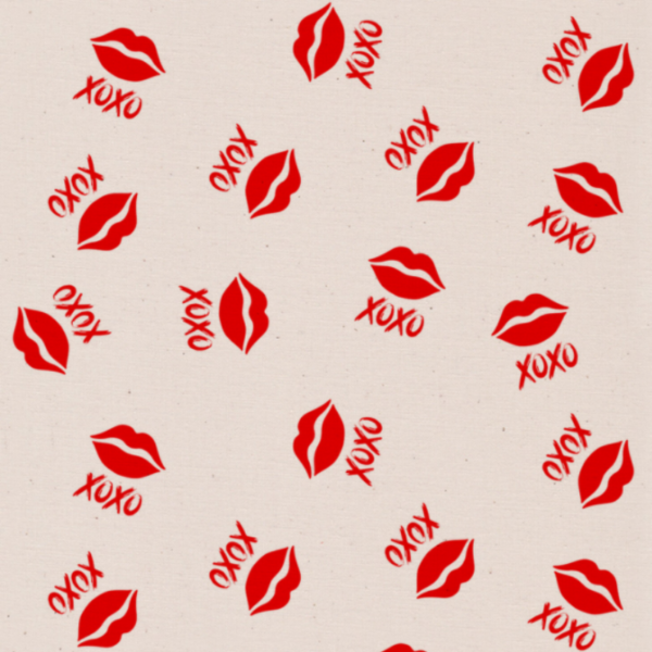 Lipstick kisses hair scrunchie