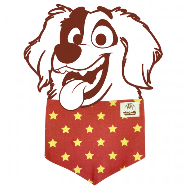 Red & yellow stars dog bandana