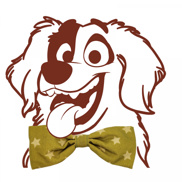 Forest green & olive stars dog bow tie