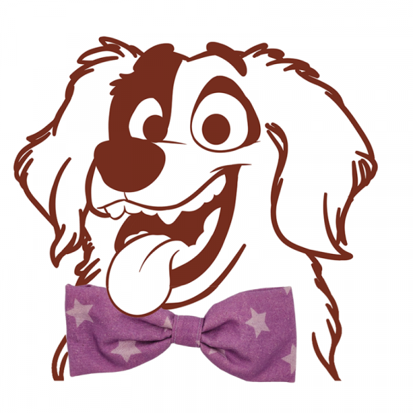 Purple & lilac stars dog bow tie