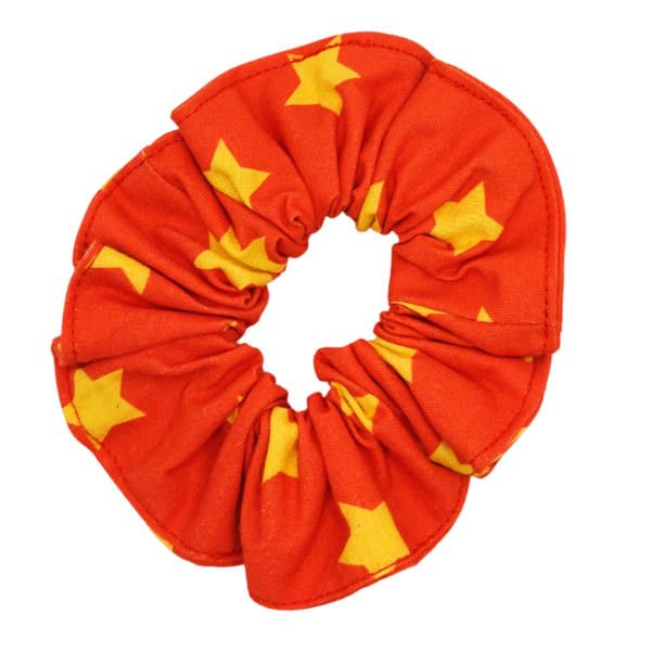 Red & yellow stars hair scrunchie