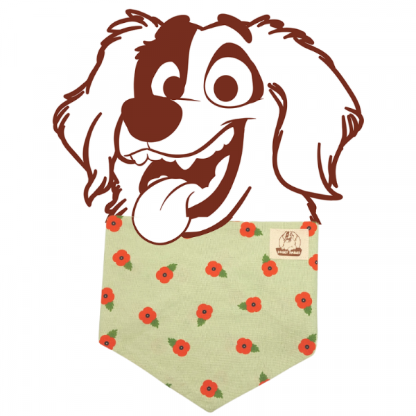 Poppy flower dog bandana